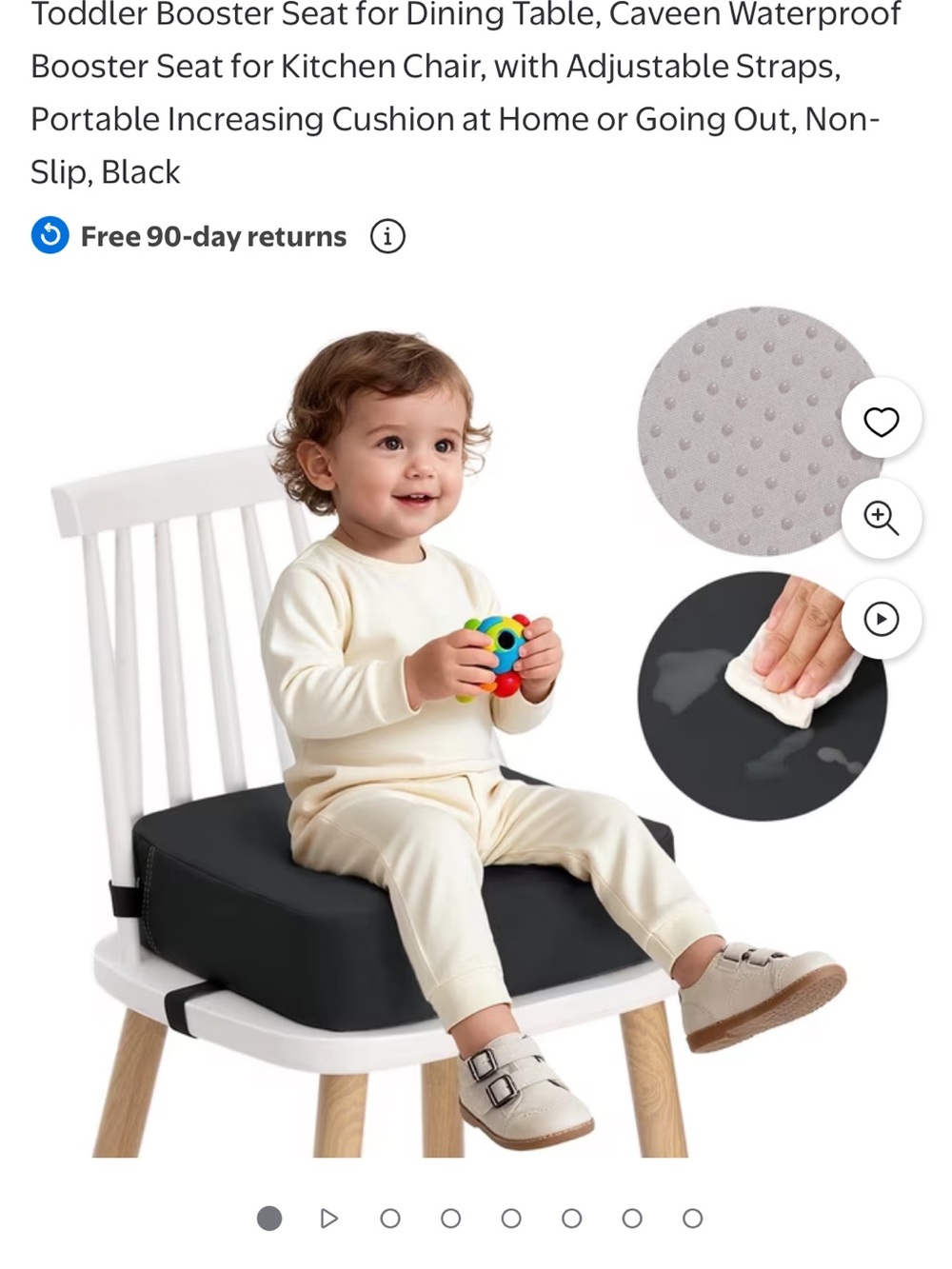 black dining booster seat waterproof/easy to clean NEW